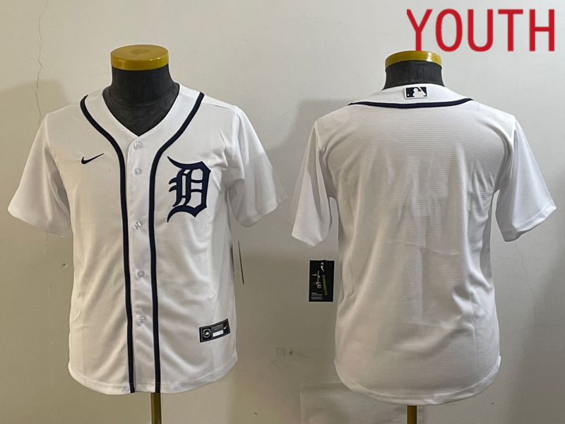 Youth Detroit Tigers Blank White Game 2024 Nike MLB Jersey style 1->youth mlb jersey->Youth Jersey
